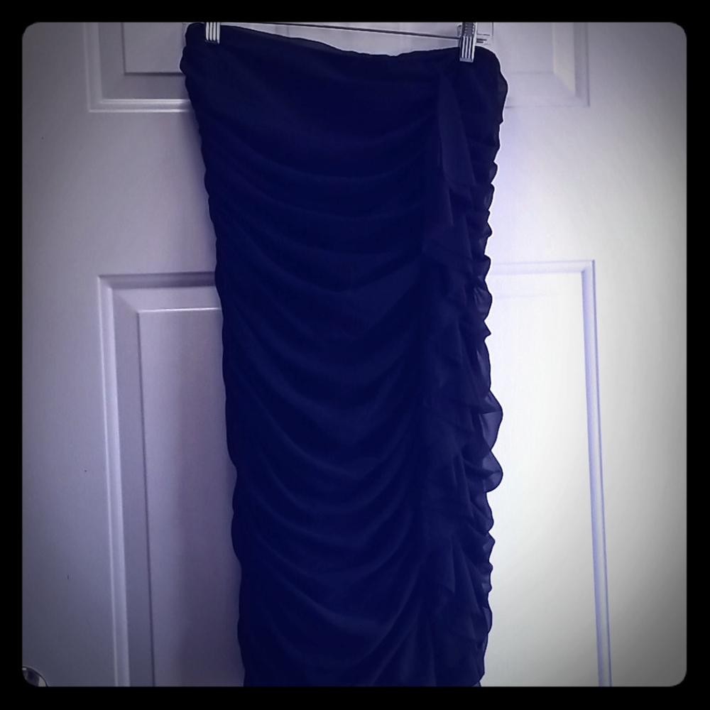 Express Fitted Strapless LBD with Ruffle